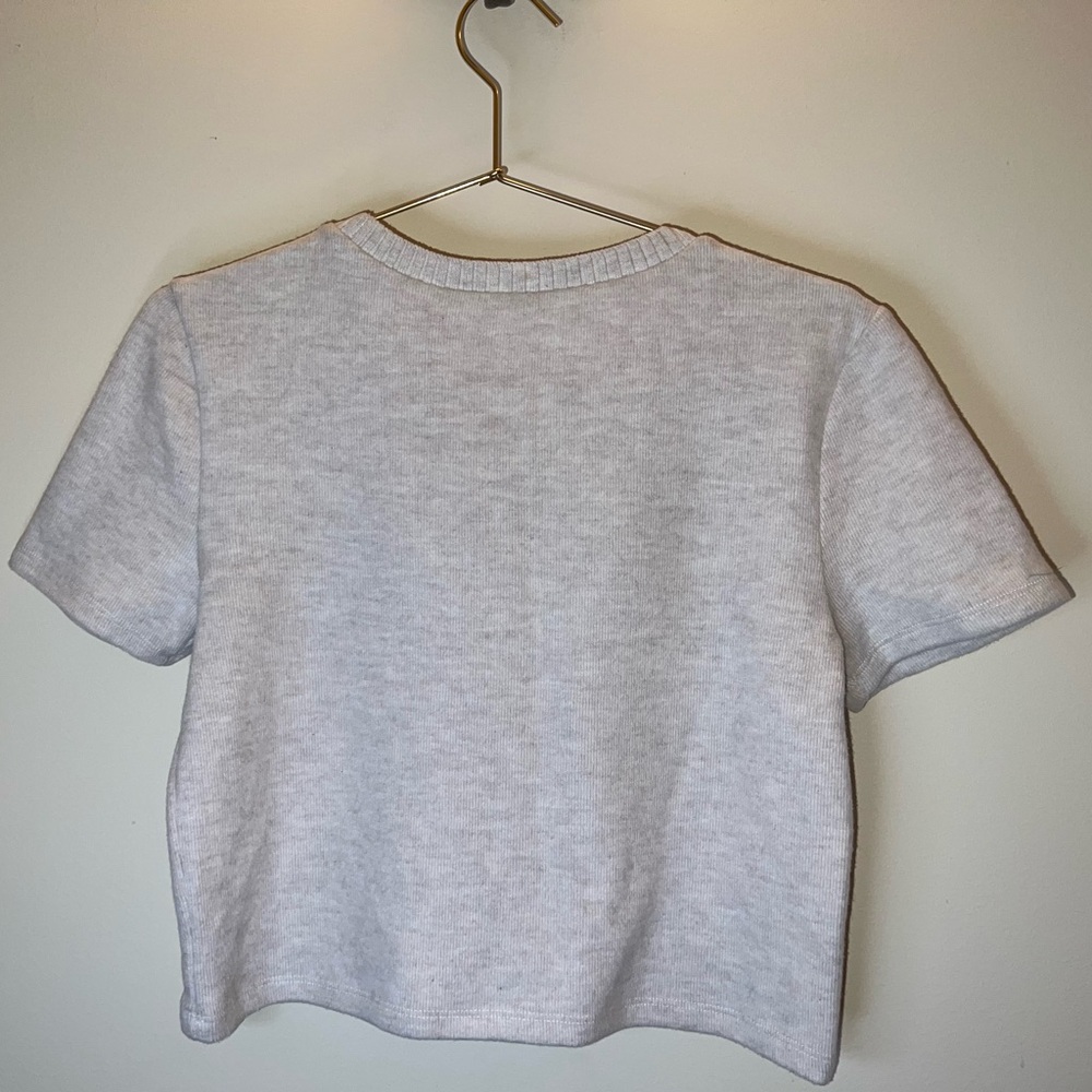 Zara Super Soft Short Sleeve Sweater Knit Top Greige-ish Color Size M - Picture 2 of 6